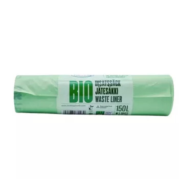 BioBag kompostoituvat jätepussit 125/150L, 5/rulla, 75x115 cm, vihreä