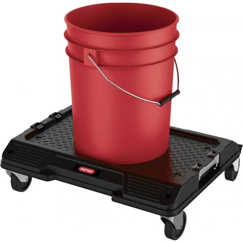 KETER DIY Connect kuljetuskärry 55,7x43,7x16,4 cm, musta/punainen, IP54, 30 kg kantavuus