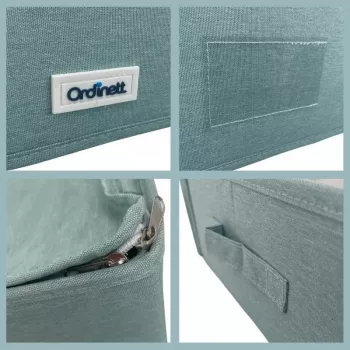 ORDINETT suorakaiteen muotoinen vetoketjullinen säilytyslaatikko 42x32x14 cm minttu