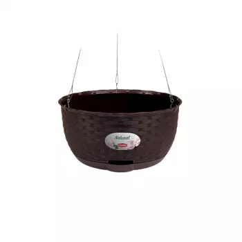 STEFANPLAST riippuva kukkaruukku Natural Ø30x14,5cm tummanruskea