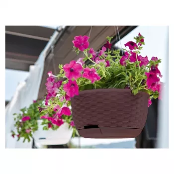STEFANPLAST riippuva kukkaruukku Natural Ø30x14,5cm tummanruskea