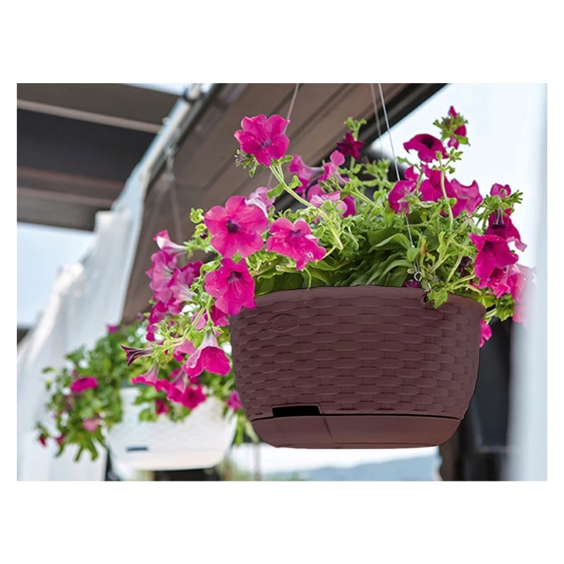 STEFANPLAST riippuva kukkaruukku Natural Ø30x14,5cm tummanruskea