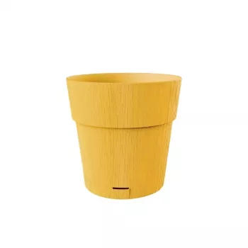 STEFANPLAST Ethica kukkaruukku aluslautasella Ø20x19cm sinappinkeltainen