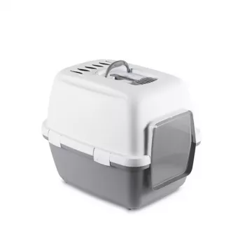 STEFANPLAST Cathy Comfort suljettu kissanvessa 58x45x48 cm valkoinen/harmaa