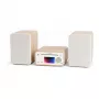 Pure Classic stereo-mini-hifi-järjestelmä DAB+/FM, Bluetooth, CD, USB valkoinen/tammi