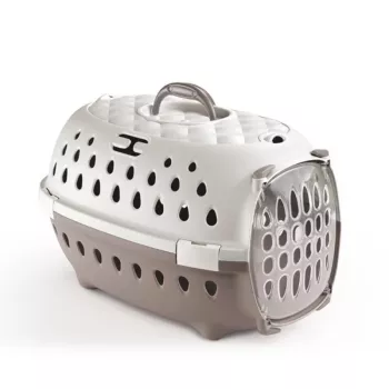 STEFANPLAST Travel Chic kuljetuslaatikko lemmikeille 50x34,5x32 cm valkoinen/vaaleanharmaa