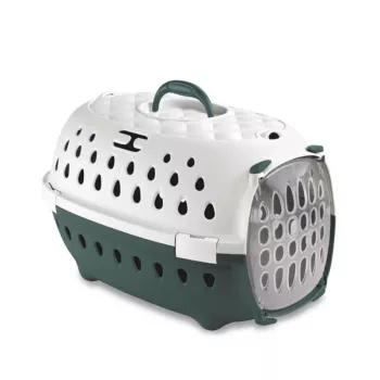 STEFANPLAST Travel Chic kuljetuslaatikko lemmikeille 50x34,5x32 cm valkoinen/vihreä