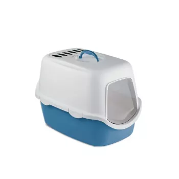 STEFANPLAST Cathy Filter suljettu kissanvessa suodattimella 56x40x40 cm valkoinen/sininen