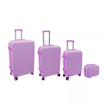 ORDINETT 4-osainen kovakuorinen matkalaukkusarja 98L/60L/43L/15L pinkki