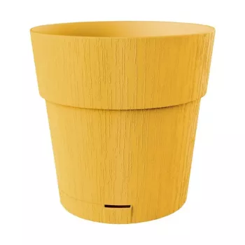 STEFANPLAST Ethica kukkaruukku ja aluslautanen Ø40x39 cm sinapinkeltainen