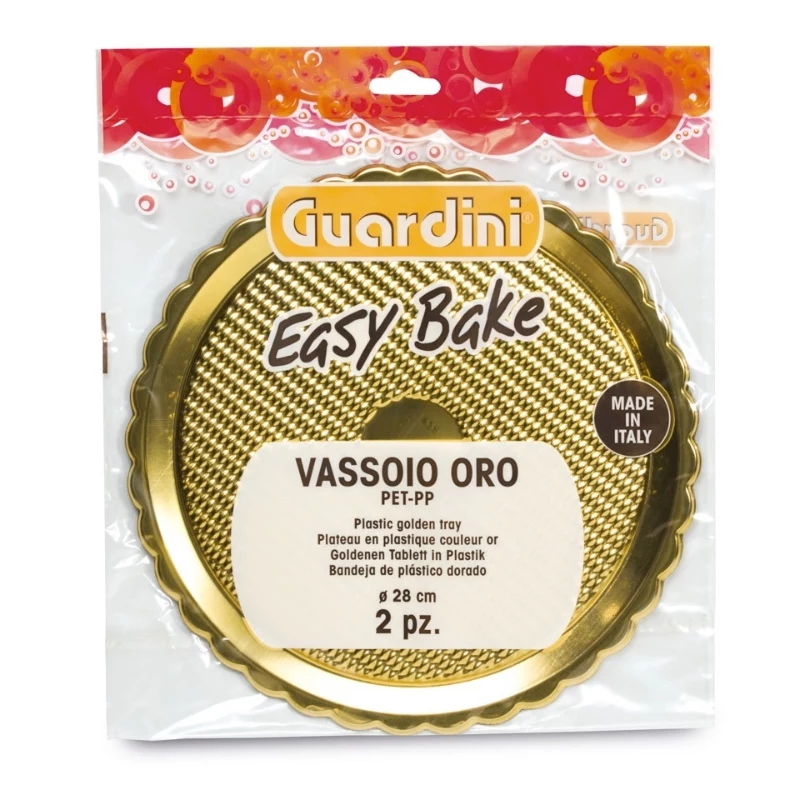 GUARDINI Easy Bake Gold muoviset tarjoilualustat, 2 kpl:n sarja Ø28 cm