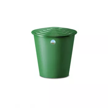 STEFANPLAST sadevesitynnyri 210L kannella ja hanalla Ø76,5x84cm vihreä