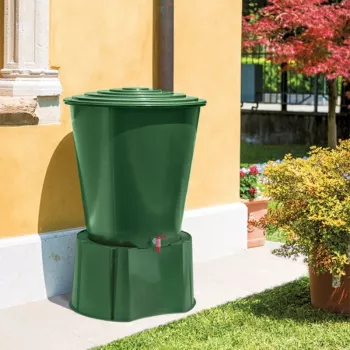 STEFANPLAST sadevesitynnyri 210L kannella ja hanalla Ø76,5x84cm vihreä