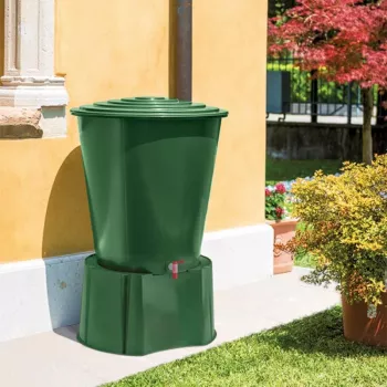STEFANPLAST sadevesisäiliö 500L kannella ja hanalla Ø100x85cm vihreä