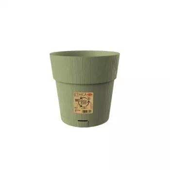 STEFANPLAST Ethica kukkaruukku aluslautasella, 20 cm, vihreä