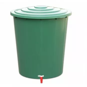STEFANPLAST sadevesitynnyri 310L kannella ja hanalla, vihreä, Ø80x97cm