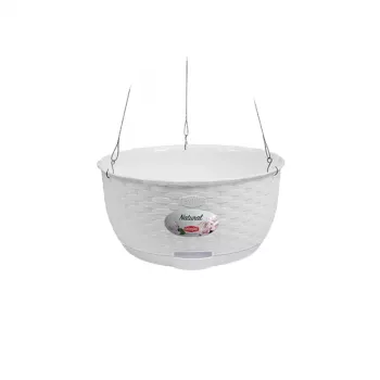 STEFANPLAST riippuva kukkaruukku Natural Ø30x14,5cm valkoinen