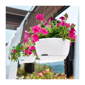 STEFANPLAST riippuva kukkaruukku Natural Ø30x14,5cm valkoinen