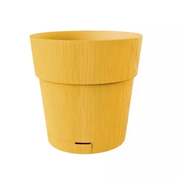 STEFANPLAST Ethica pyöreä kukkaruukku aluslautasella, 25 cm, sinapinkeltainen
