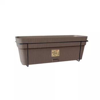 STEFANPLAST parvekesarja automaattisella kastelujärjestelmällä ja metallikiinnikkeellä 50x18x17 cm ruskea