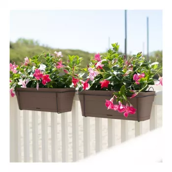 STEFANPLAST parvekesarja automaattisella kastelujärjestelmällä ja metallikiinnikkeellä 50x18x17 cm ruskea