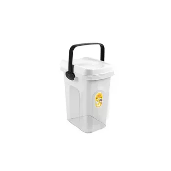 STEFANPLAST lemmikkiruuan säilytysastia 2,5 kg 7 L 23x19x31 cm, läpinäkyvä/valkoinen
