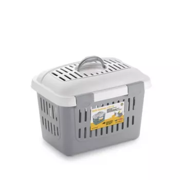 STEFANPLAST kuljetusboxi Midi Gulliver 45x33x33 cm valkoinen/harmaa