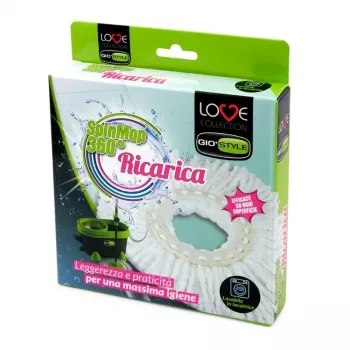 GIOSTYLE vaihdettava mikrokuitumoppipää Vileda Love Spin Mop 360° -moppiin