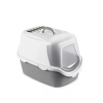 STEFANPLAST Cathy Easy Clean huppu-kissanvessa 56x40x40cm valkoinen/harmaa