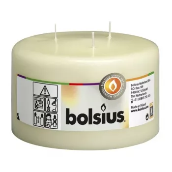 BOLSIUS Mamoth kynttiläsylinteri 3 sydäntä Ø100x150mm beige