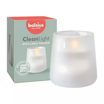 BOLSIUS Clean Light tuoksukynttilä lasissa Ø95x85mm tuoksuton