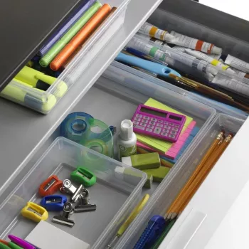 KIS Box Sistemo Organizer 8, 37,5 x 15 x 5 cm, läpinäkyvä/vaaleanharmaa
