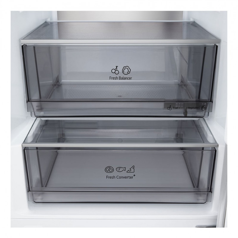 LG GBBS525APY alapakastimella varustettu jääkaappi, 375 L Total No Frost, hopea