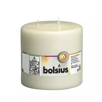 BOLSIUS Mamoth sylinterikynttilä 3 sydäntä Ø150x150mm beige