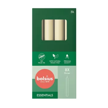 BOLSIUS pöytäkynttilät 8 kpl laatikossa 170/20mm helmi