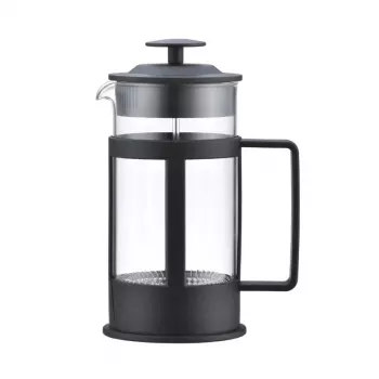ASI COLLECTION Coffee Press GULFI M 600ml French Press, borosilikaattilasi, musta/hopea