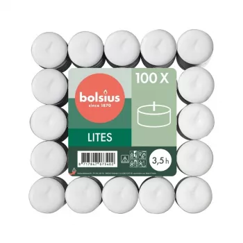 BOLSIUS tuikkukynttilät 100 kpl valkoinen