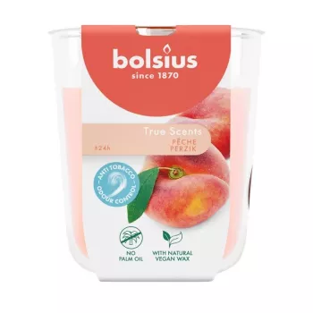 Bolsius True Scents tuoksukynttilä lasissa, persikka, Ø80x73 mm