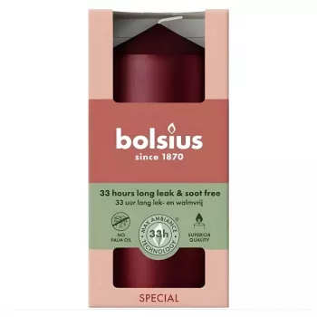 Bolsius kynttilä sylinteri Ø120x58 mm, Metallic Red