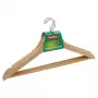 SAUBER 24850002 puinen vaatepuu 3 kpl:n pakkaus, luonnonvärinen, kromattu koukkupää, 45 cm