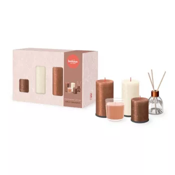 BOLSIUS Cozy Hideaway Apple Cinnamon lahjasarja – käsienpesuaine, vartalovoide & tuoksukynttilä