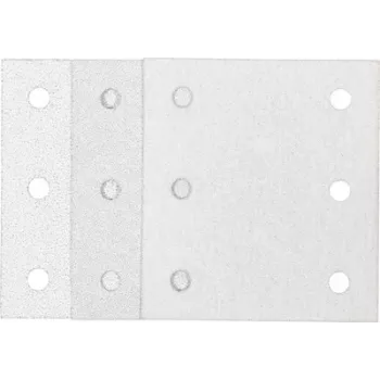 Makita 192352-4 hiomapaperisarja, 10 osaa, karkeudet P60/P100/P150, 102 x 114 mm, tarranauha, monitoimityökaluille