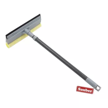 SAUBER mini-ikkunaharja teleskooppivarrellla | mikrofiber ja kuivain molemmin puolin
