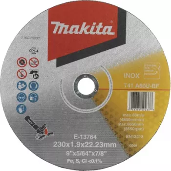 Makita E-13764 katkaisulaikka 230 mm, 22,23 mm reikä, 1,9 mm paksuus, metallille ja ruostumattomalle teräkselle
