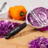 Microplane Peeler XL kuorimaveitsi kirurgisella ruostumattomalla terällä, ergonomisella Soft-Touch-kahvalla, integroidulla perunansilmäpoistajalla, musta
