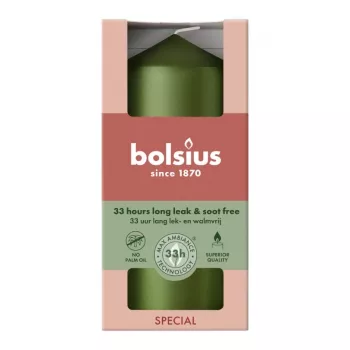 Bolsius kynttiläsylinteri Ø120x58 mm, Metallic Green