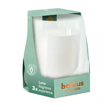 BOLSIUS Clean Light tuoksukynttilä lasissa vanilja & tonkapapu Ø95x85mm
