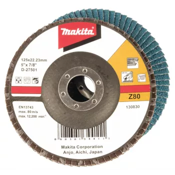 Makita D-27501 lamellihiomalaikka 125 mm zirkonia karkeus 80 kartiomainen