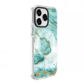 Evelatus Apple iPhone 15 Pro PC+TPU kuori MagSafe-yhteensopiva – sininen marmori