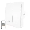 MOES ZS-B-EU2 ZigBee 2-kanavainen valokytkin, ilman nollajohdinta, valkoinen